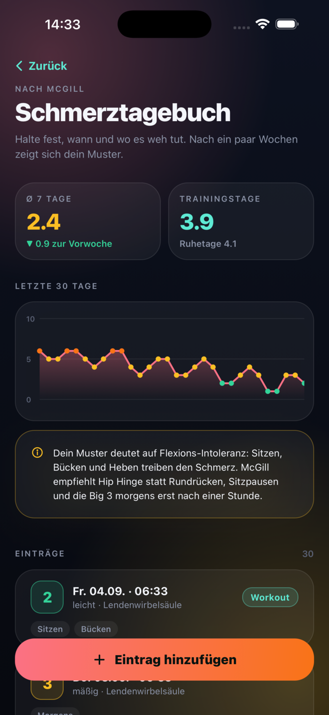Schmerztagebuch
